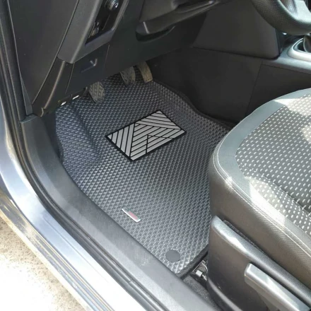 3D EVA коврики на Nissan Qashqai J10 (Ниссан Кашкай 1) с бортами до 5 см серо-черные