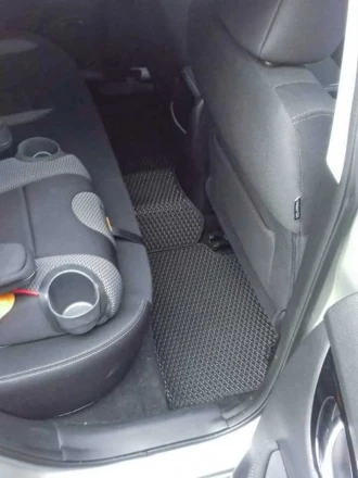 3D EVA коврики на Nissan Qashqai J11 (Ниссан Кашкай 2) с бортами до 5 см черные