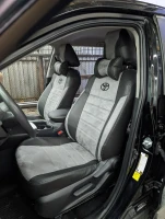 Чехлы на Toyota RAV4 XA50 (Тайота РАВ4) из экокожи и антары ELA2020P чорно-серые